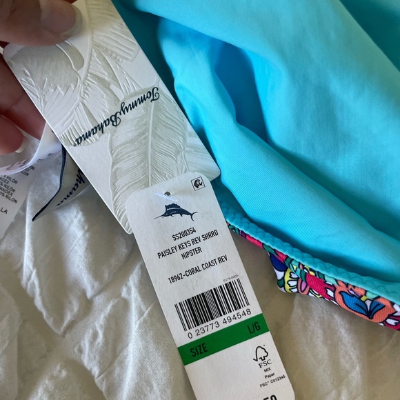 Tommy Bahama Paisley Swim Bottom - Pink and Blue - Picture 6 of 7